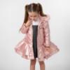 Picture of Caramelo Kids Girls Hooded Quilted Coat With Bow - Pink