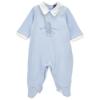Picture of Monnalisa Bebe Boys Elephant Babygrow With Collar - Blue