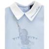 Picture of Monnalisa Bebe Boys Elephant Babygrow With Collar - Blue