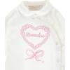 Picture of Monnalisa Bebe Girls Heart & Bow Babygrow Set - Ivory