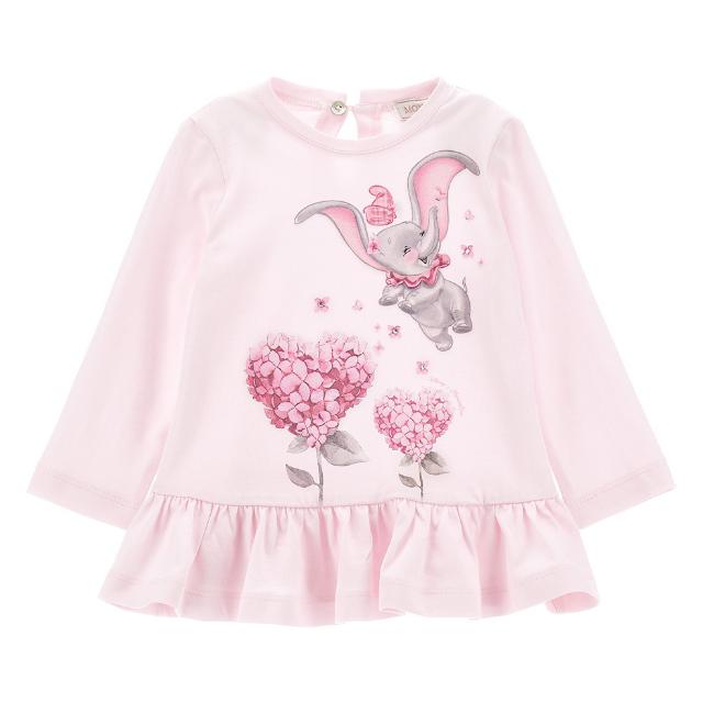 Picture of Monnalisa Bebe Girls Dumbo Ruffle Tunic Top - Pink