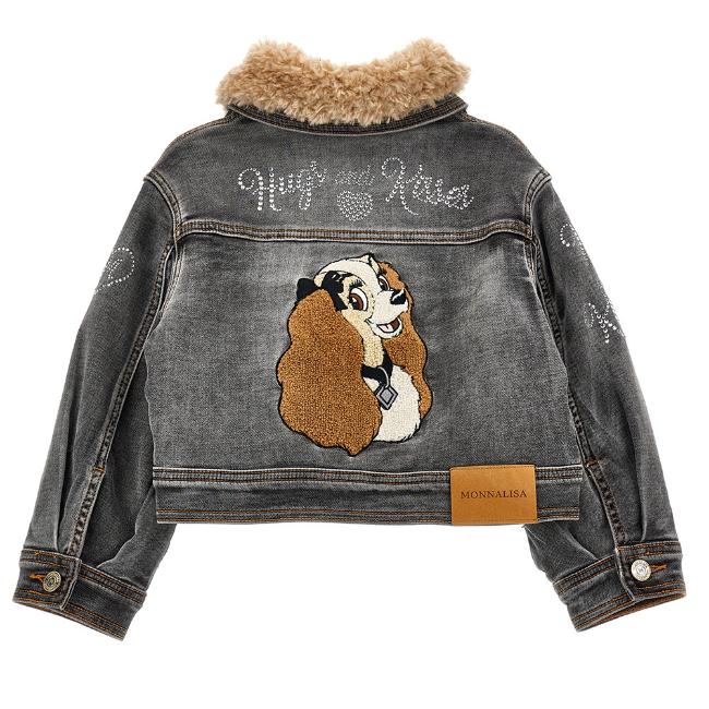 Picture of Monnalisa Girls Lady & The Tramp Denim Jacket - Black