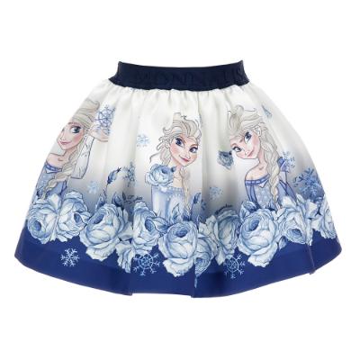 Picture of PRE-ORDER Monnalisa Girls Frozen Elsa & Roses Skirt - Ivory Blue