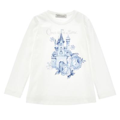 Picture of PRE-ORDER Monnalisa Girls Frozen Castle T-shirt - Ivory