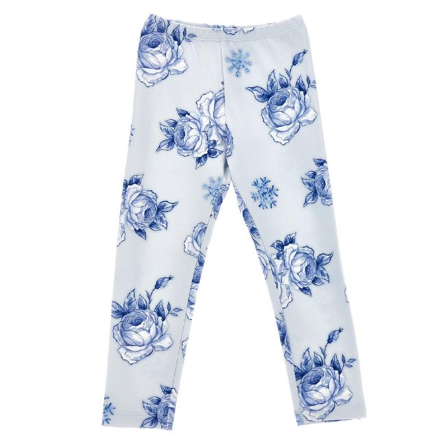 Picture of Monnalisa Girls Frozen Roses Leggings - Blue