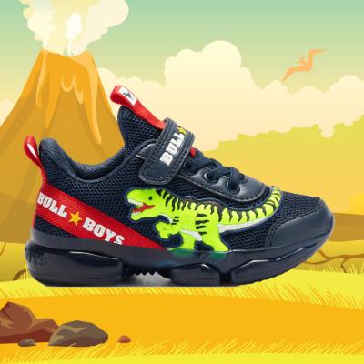 Picture of Bull Boys T Rex Dinosaur Lights Trainer - Navy Blue