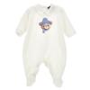 Picture of Monnalisa Bebe Boys Teddy Logo Babygrow - Ivory