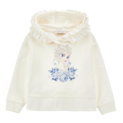 Picture of Monnalisa Girls Frozen Elsa Ruffle Hoodie - Ivory