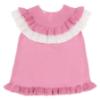 Picture of Granlei  Girls Summer Knit Ruffle Tulle Shorts Set - Fuchsia Pink White