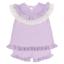 Picture of Granlei  Girls Summer Knit Ruffle Tulle Shorts Set - Lilac White