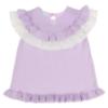 Picture of Granlei  Girls Summer Knit Ruffle Tulle Shorts Set - Lilac White