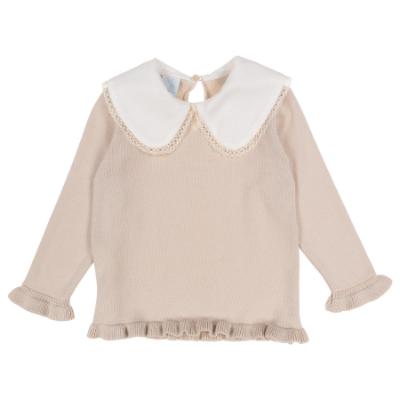 Picture of Granlei  Girls Summer Knit Tunic & Legging Set - Beige White