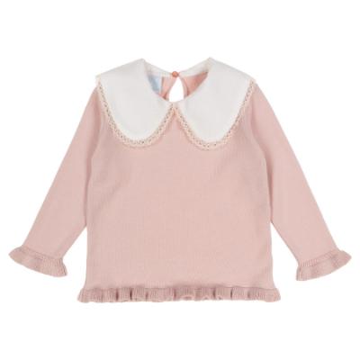 Picture of Granlei  Girls Summer Knit Tunic & Legging Set - Dusky Pink White