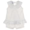 Picture of Granlei  Girls Summer Knit Plumetti Ruffle tunic Shorts Set - White White