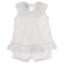 Picture of Granlei Girls Summer Knit Plumetti Ruffle tunic Shorts Set - White White