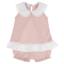 Picture of Granlei Girls Summer Knit Plumetti Ruffle tunic Shorts Set - Dusky Pink White