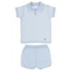 Picture of Granlei  Boys Summer Knit Polo Top & Shorts Set - Pale Blue