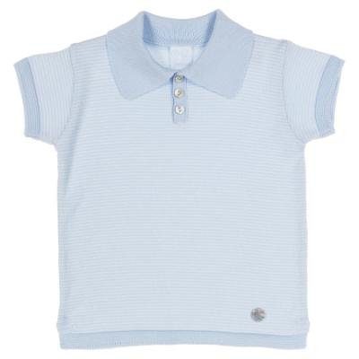 Picture of  Granlei  Boys Summer Knit Polo Top & Shorts Set - Pale Blue
