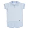 Picture of Granlei  Boys Summer Knit Polo Top & Shorts Set - Pale Blue