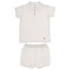 Picture of Granlei  Boys Summer Knit Polo Top & Shorts Set - White