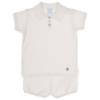 Picture of Granlei  Boys Summer Knit Polo Top & Shorts Set - White