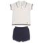 Picture of Granlei  Boys Summer Knit Polo Top & Shorts Set - White Navy