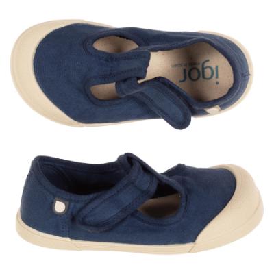 Picture of Igor Easy On Lona Pepito Canvas Barefoot T-Bar - Marino Navy