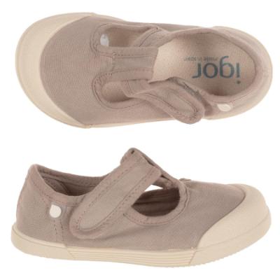 Picture of Igor Easy On Lona Pepito Canvas Barefoot T-Bar - Cacao Beige