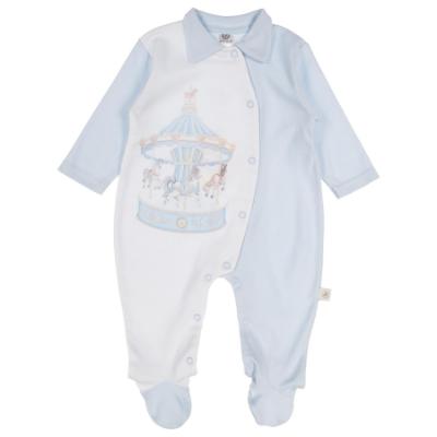 Picture of First Baby Boys  Front Fastening Carousel Babygrow - Blue 