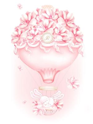 Picture of First Baby Hot Air Balloon Muslin X 1 - Pink 