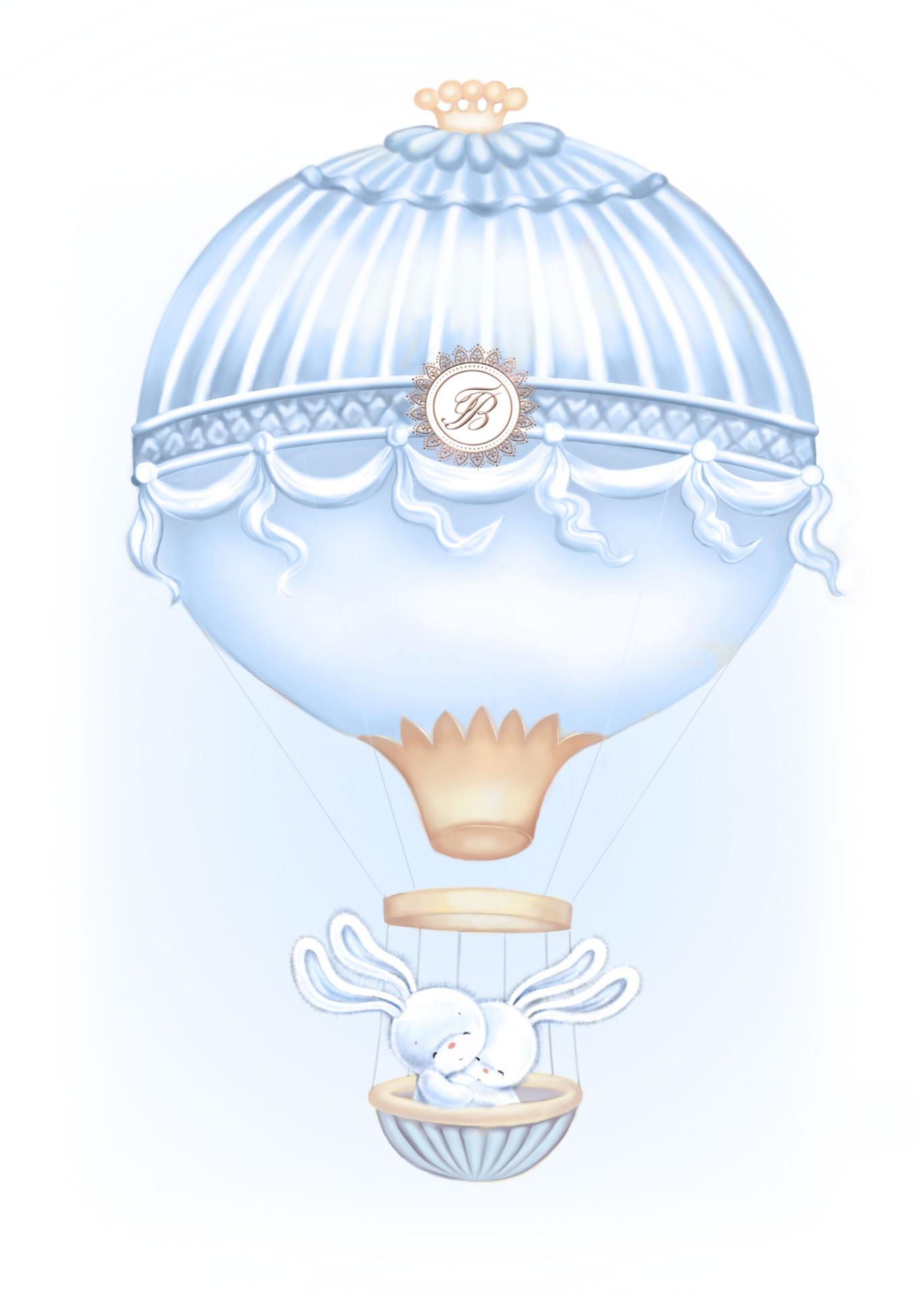 First Baby Hot Air Balloon Muslin X