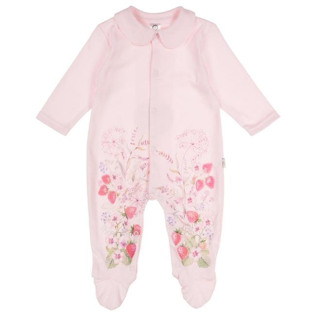 Picture of First Baby Girls  Front Fastening Strawberry Babygrow - Pink 