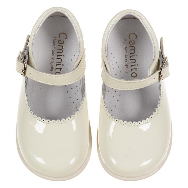 Picture of Caminito Toddler Girls Mary Jane Shoe - Cream Patent