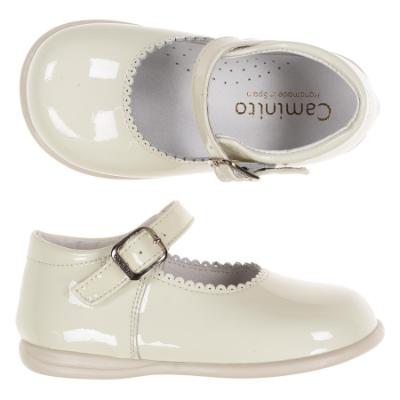Picture of Caminito Toddler Girls Mary Jane Shoe - Cream Patent