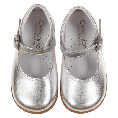Picture of Caminito Toddler Girls Mary Jane Shoe - Metallic Silver Leather