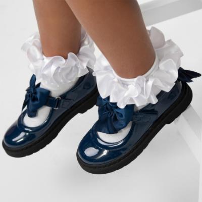 Picture of Caramelo Kids Girls Satin Ribbon Ankle Socks - White