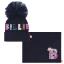 Picture of Billieblush Girls Sequin Logo Pom Pom Hat & Snood Set - Navy