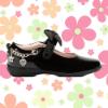 Picture of Lelli Kelly Jewel Girls School Shoe F Fit With Detachable Charm Bracelet - Black Patent
