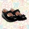 Picture of Lelli Kelly Perrie Bow Front School Shoe F Fitting - Black Patent