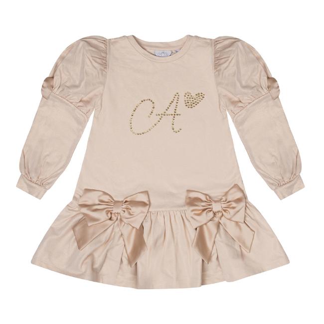 Picture of A Dee From A Dee With Love Collection Raven Bow Dress - Light Gold