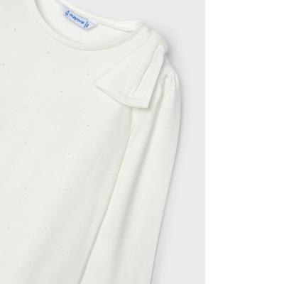 Picture of Mayoral Mini Girls Pearl Bow T-shirt - Cream