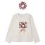 Picture of Mayoral Mini Girls Floral T-shirt & Scrunchie Set - Cream Pink