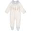 Picture of Jamiks Kids Baby Boys Tibo Bear Velour Babygrow - Ivory Blue