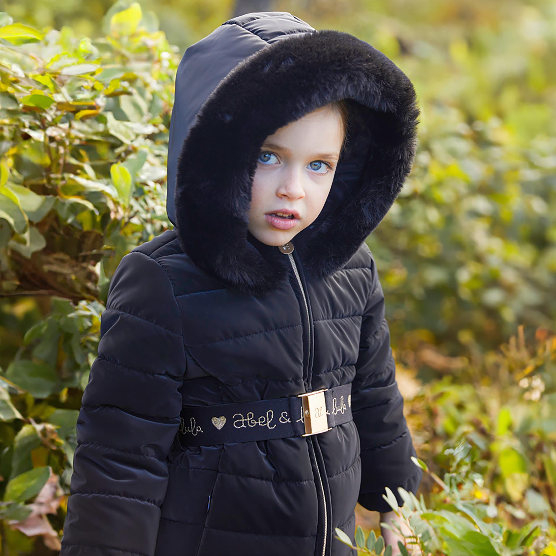 Girls winter coat with belt outlet