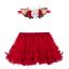 Picture of Mayoral Newborn Girls Glitter Tutu Skirt & Reindeer Headband Set - Red