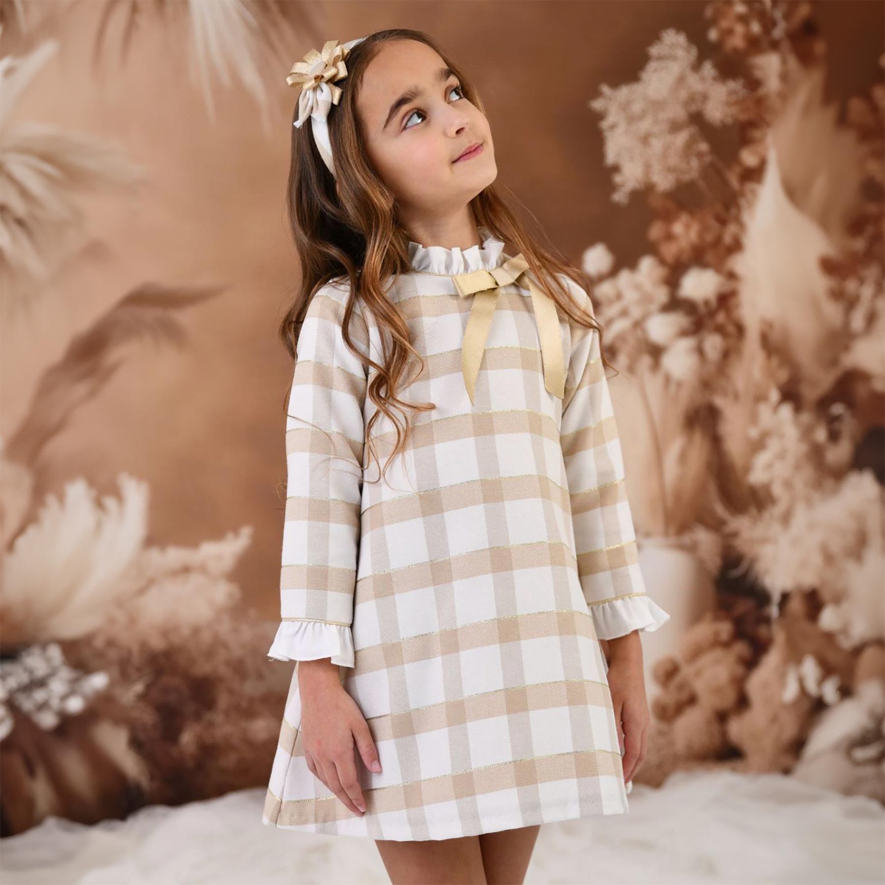 Girls beige dress sale
