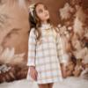 Picture of Rochy Girls Gold Winter Collection A Line Dress - Beige Check Gold