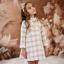 Picture of Rochy Girls Gold Winter Collection A Line Dress - Beige Check Gold