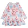 Picture of Daga Girls Teddy Bear Dream Print Hooded Dress - Pink Blue
