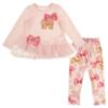 Picture of Daga Girls Pretty In Pink  Tunic & Bow Print Leggings Set  - Pink